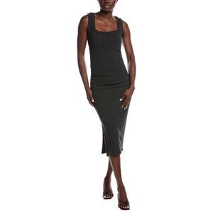 Project Social T Womens Montara Square Neck Rib Midi Dress, Black